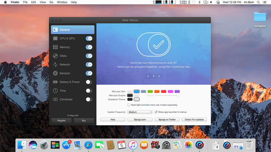 Hướng dẫn tải và cài đặt iStat Menus 6 Cho MacOS Miễn Phí